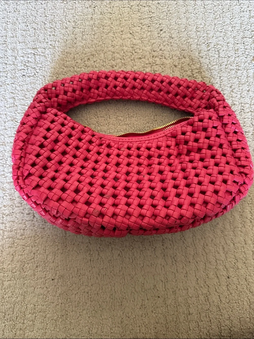 Woven Pink Bag - Stylish Handheld Purse